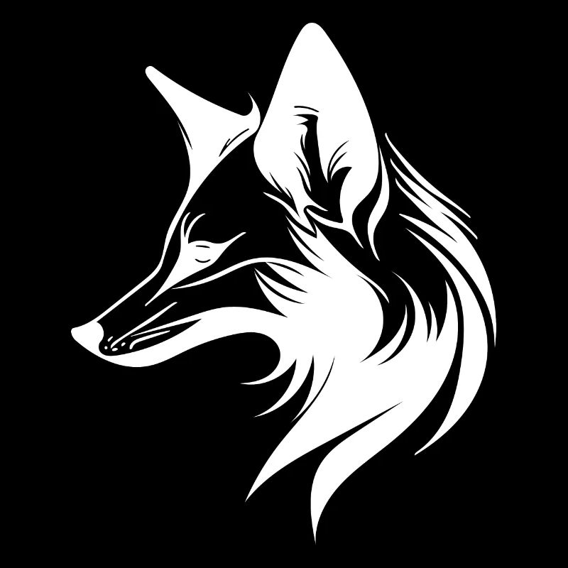 Fuchs Porträt in fliessenden Linien Style