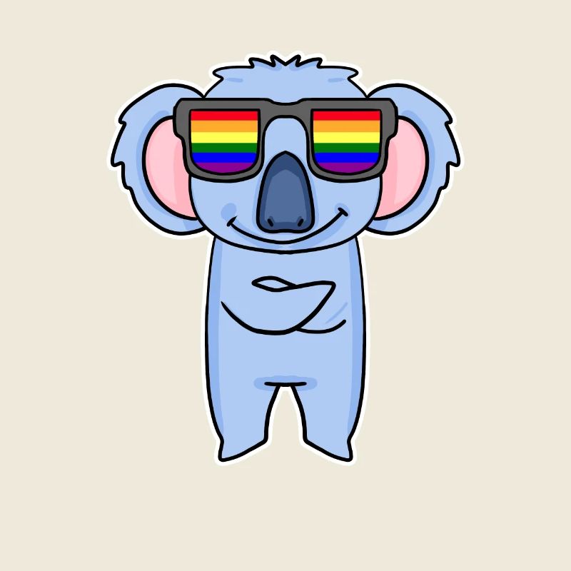Regenbogen - Koala mit Brille