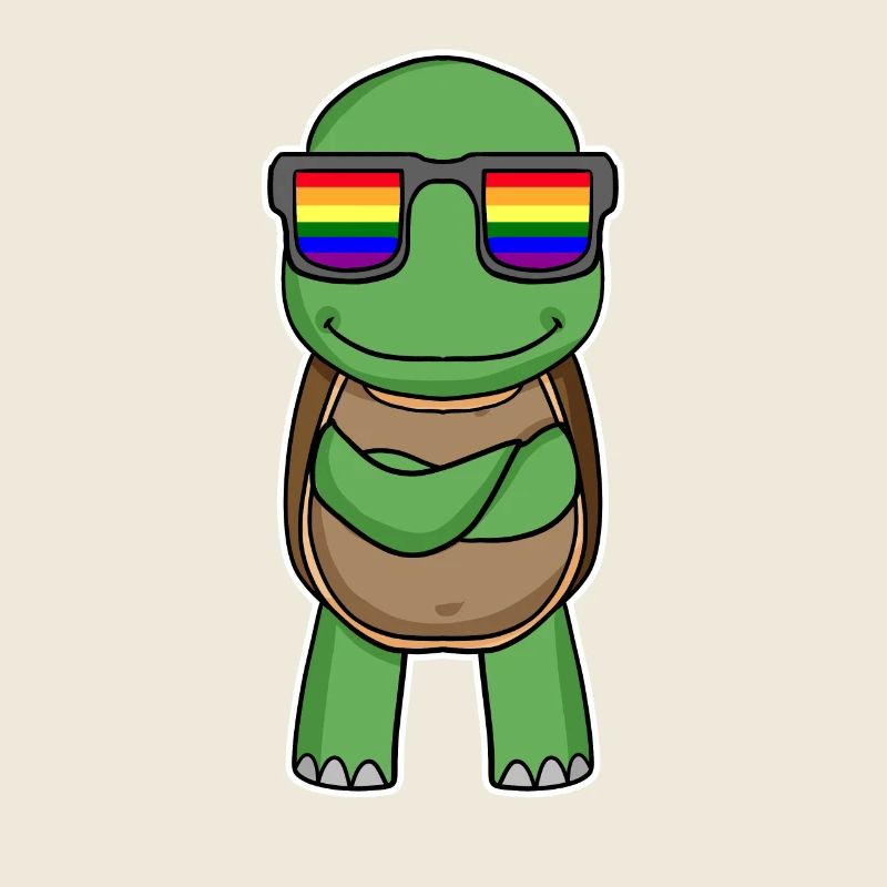 Regenbogen - Schildkröte mit Brille