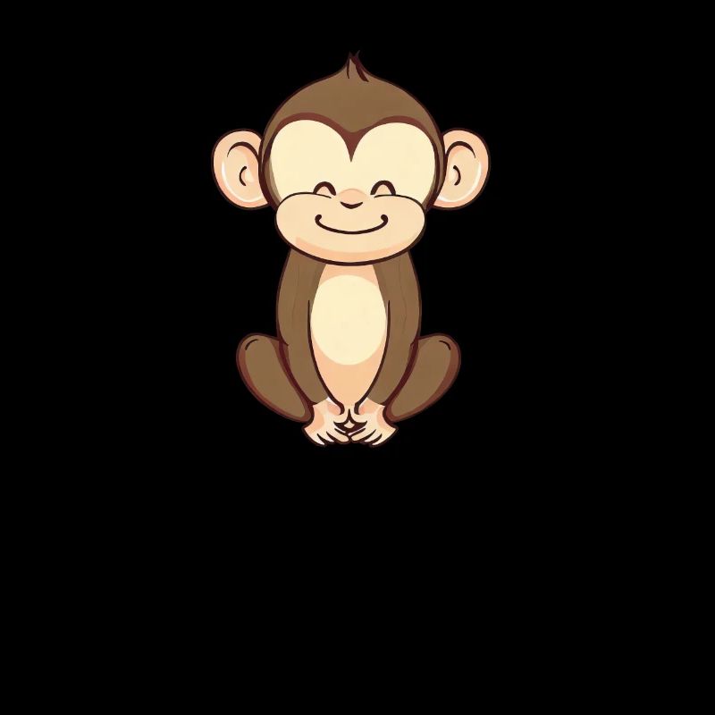 Cute monkey sits relaxed
