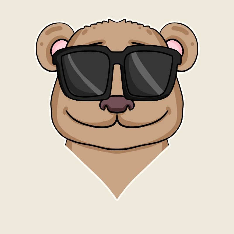 Ours brun cool avec des lunettes de soleil