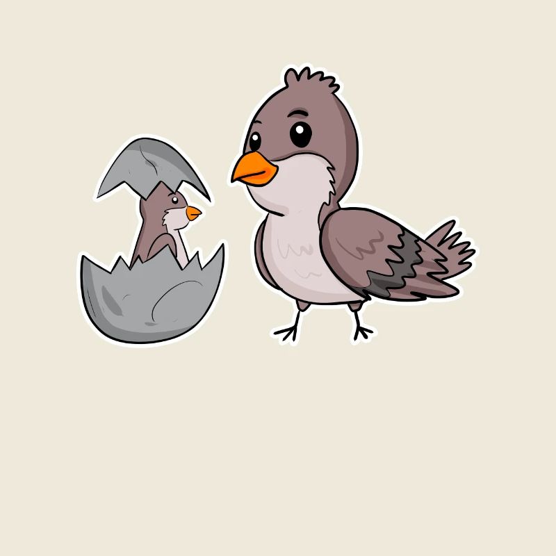 Famille d’oiseaux - Oiseau avec bébé