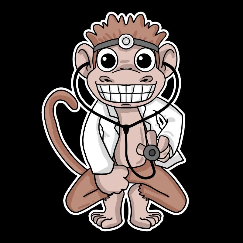 Affe Arzt Doktor Motiv