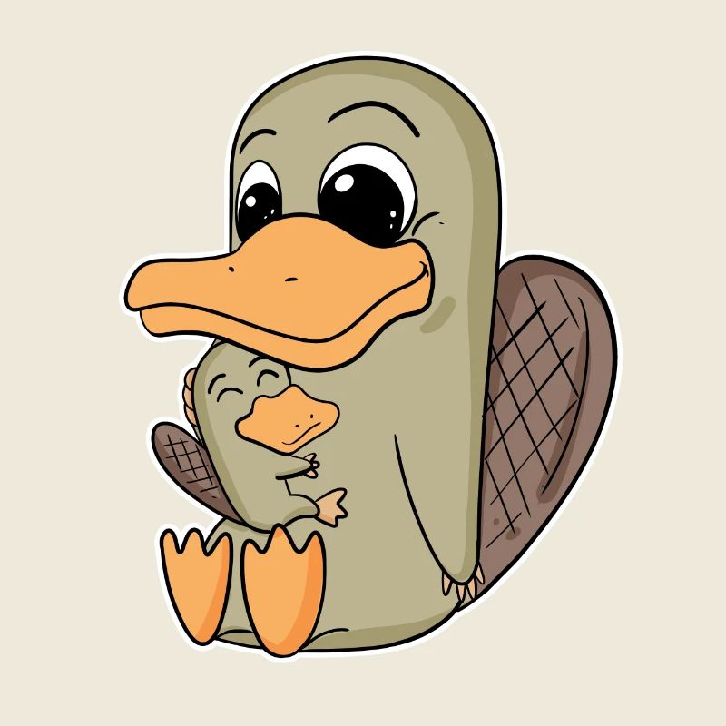 Famille d’ornithorynques - ornithorynque avec bébé