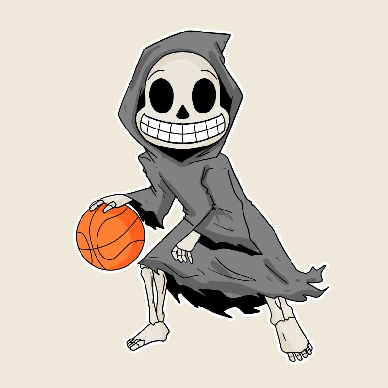 Grim Reaper joue au basket-ball