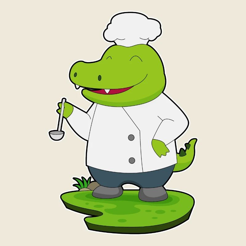 Krokodil Koch Kochlöffel Kochen