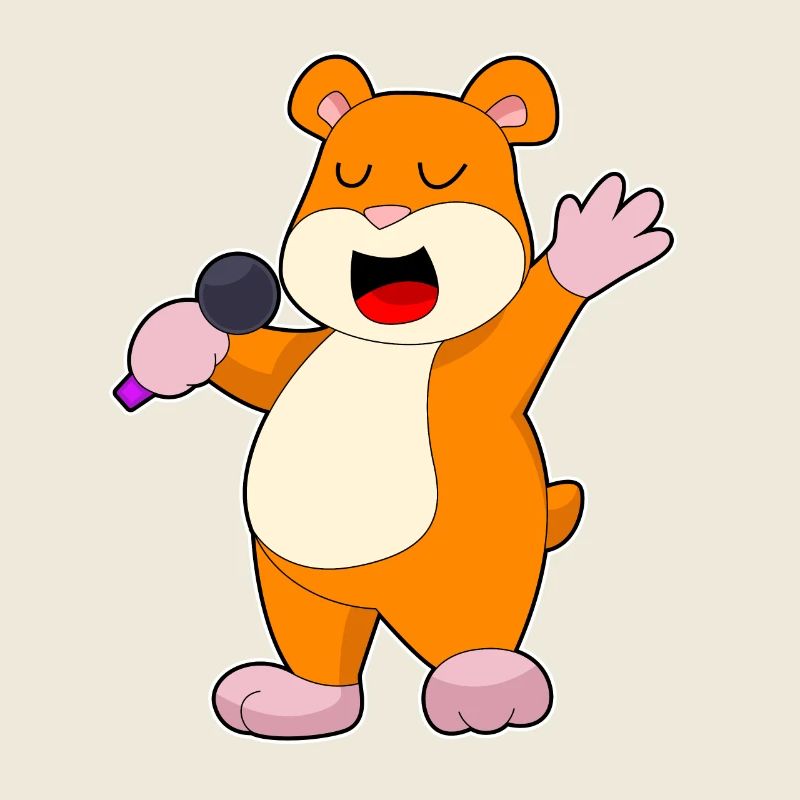 Chanteur de hamster Chant au micro