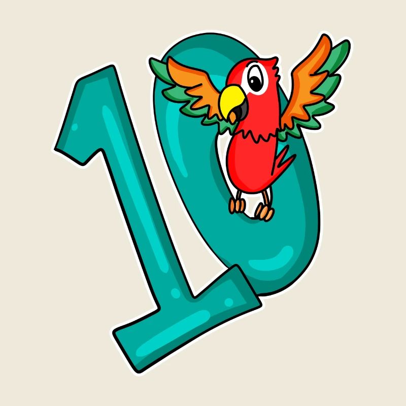 10 ans 10 ans avec motif animal - dix