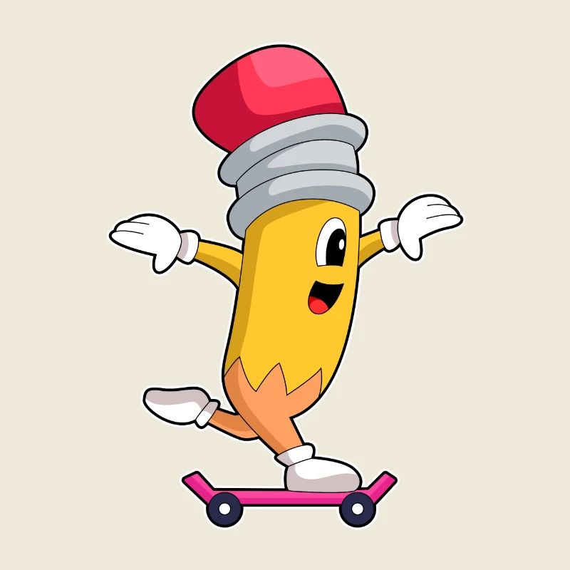 Bleistift Skater Skateboard