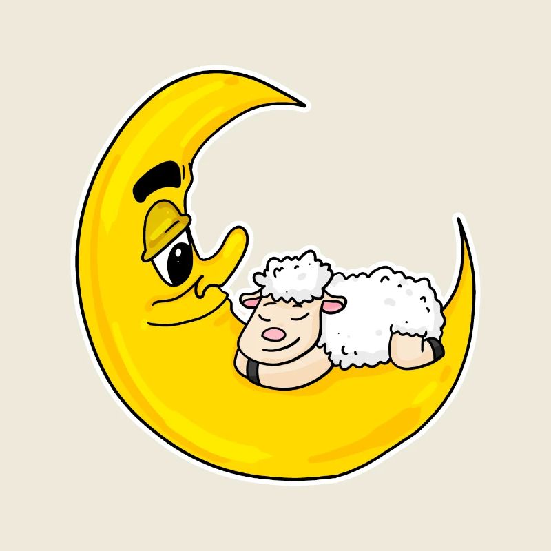 Mouton endormi sur la lune