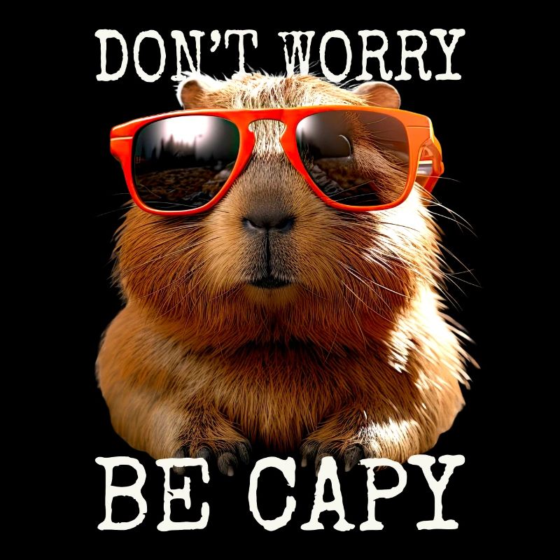 Capybara Dont Worry Be Capy Wasserschwein Nagetier