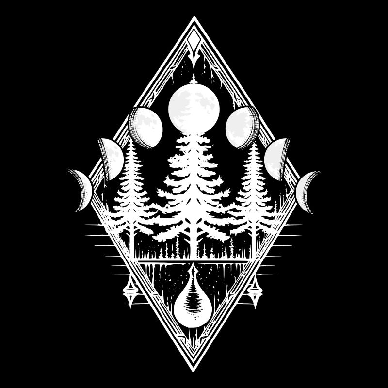 Phases de lune Arbres forestiers Occulte Wicca païenne