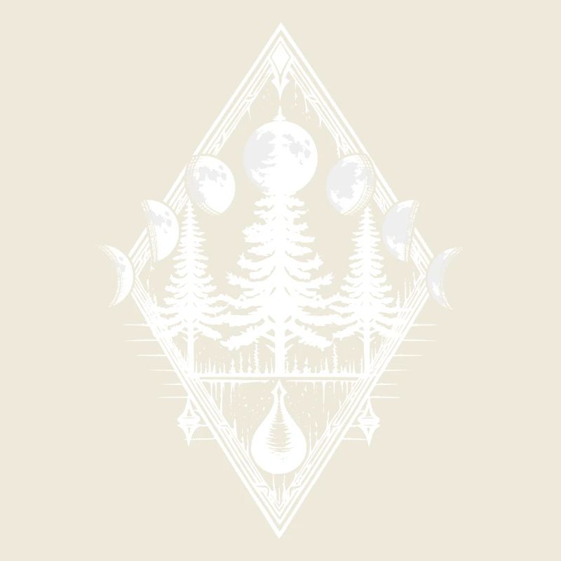 Moon Moon Phases Forest Trees Occult Pagan Wicca