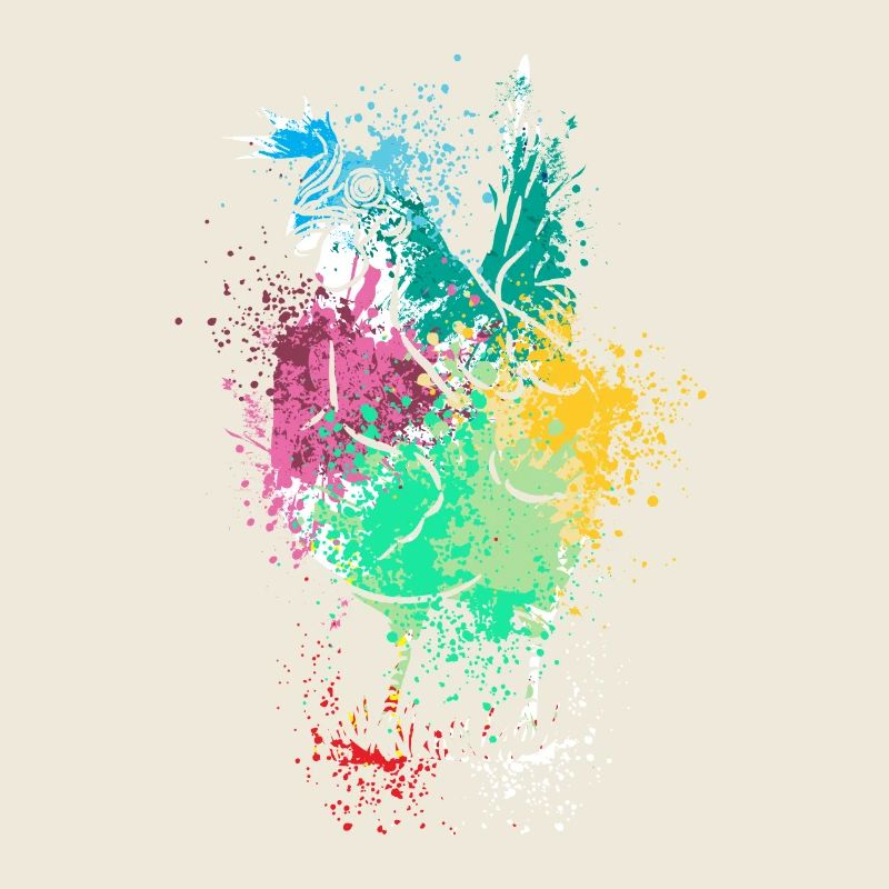 Colerfull Splash Art Farm animaux poulet