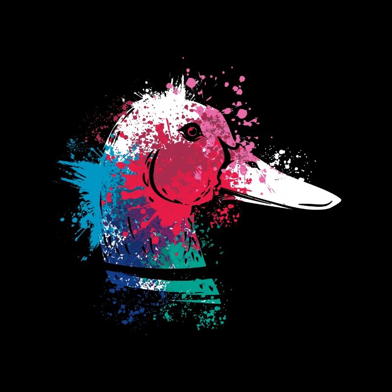 Colerfull Splash Art Farm animals Duck Head