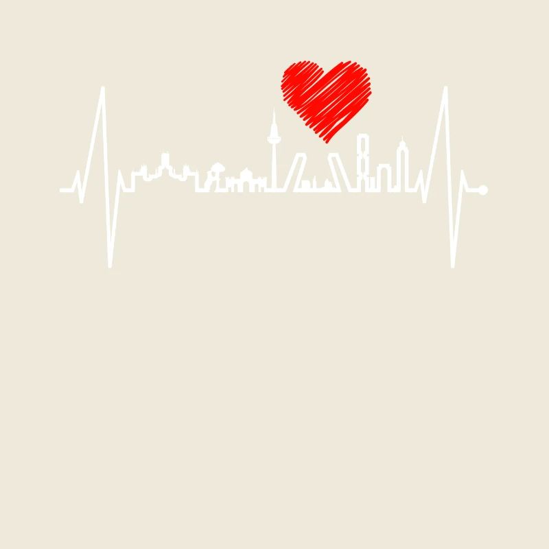 Madrid Skyline Heartbeat Spain Silhouette Pulse