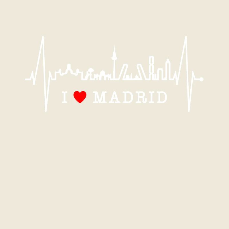 Madrid Skyline Heartbeat Spain Silhouette Pulse