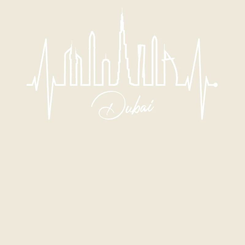 Dubai Skyline Heartbeat Burj Khalifa Silhouette
