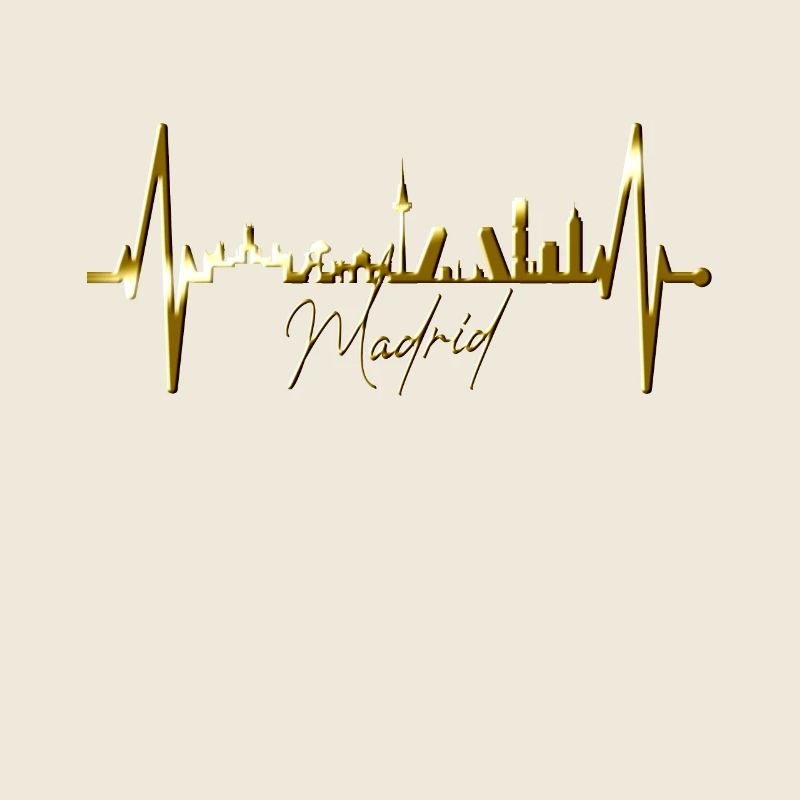 Madrid Skyline Heartbeat Spain Silhouette Pulse