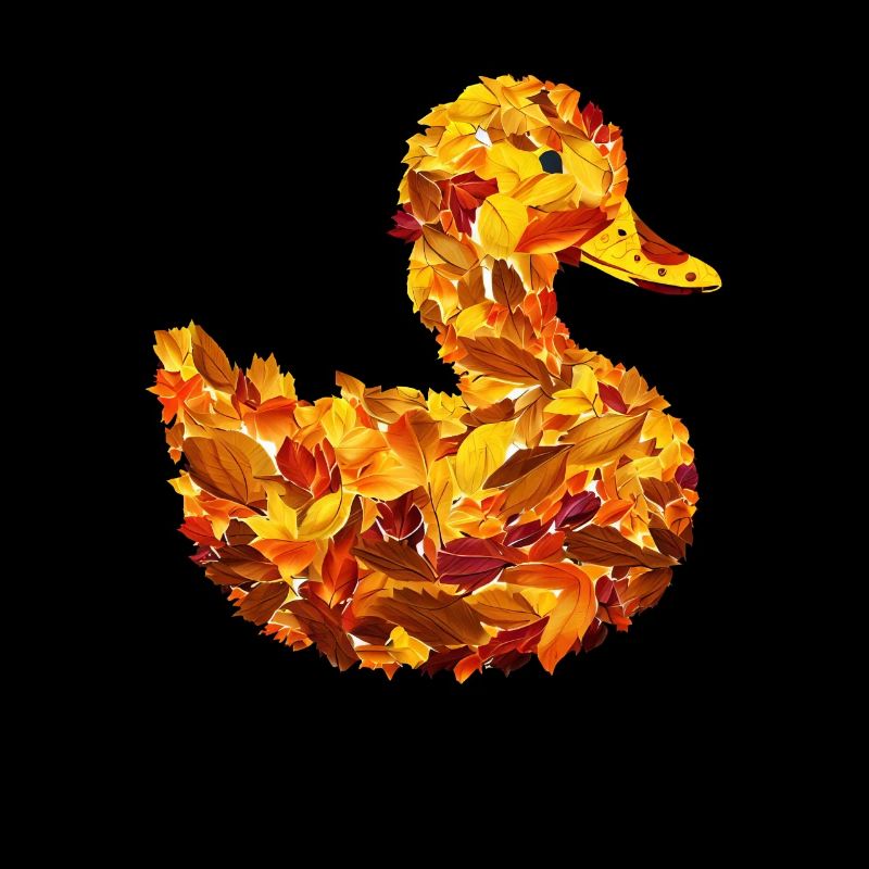 Ente Herbstente aus Blättern