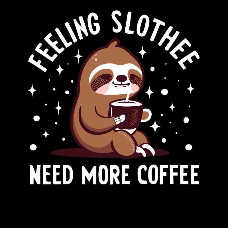 Feeling Slothee Need More Coffee Cute Coffee Lover