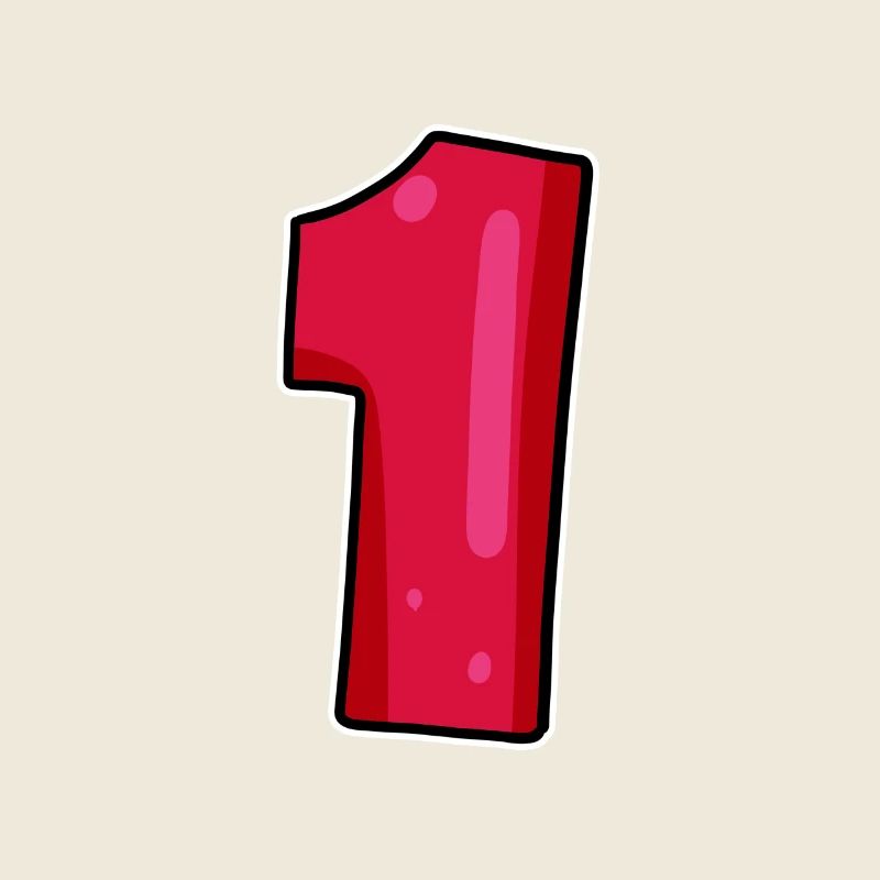 Nummer 1 Rot Dunkel