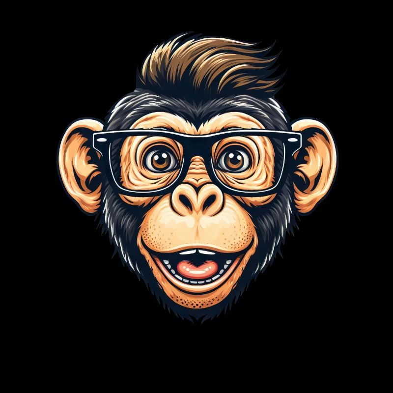 Schimpanse-Nerd mit Brille