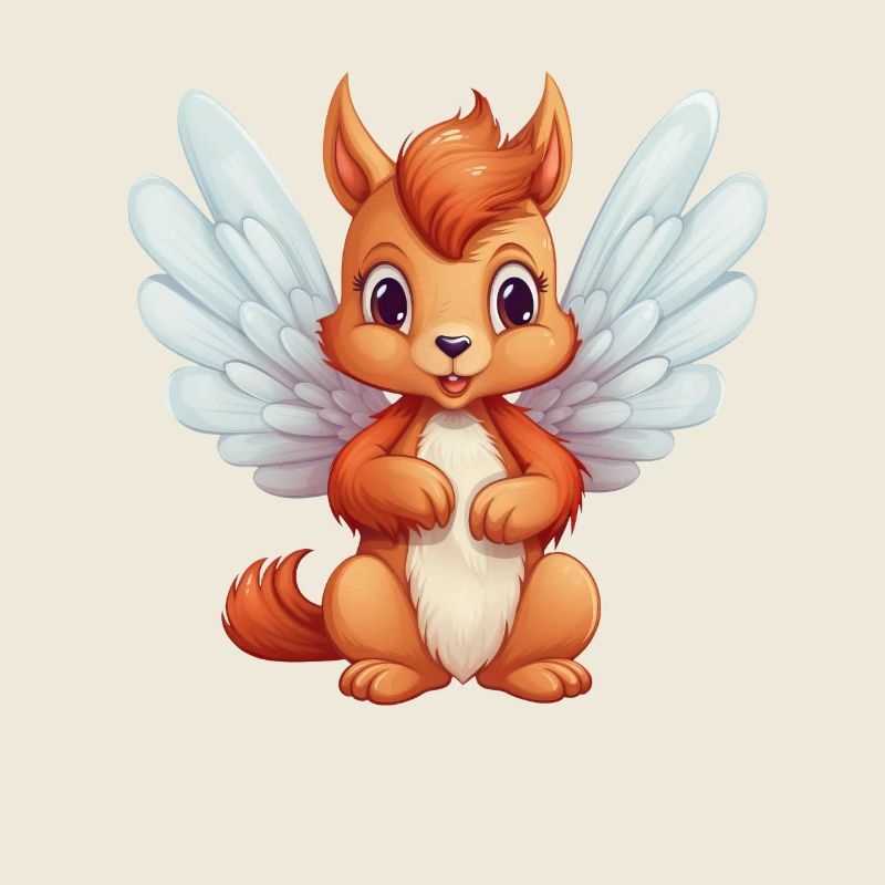 Süßes Eichhörnchen-Engel-Comic