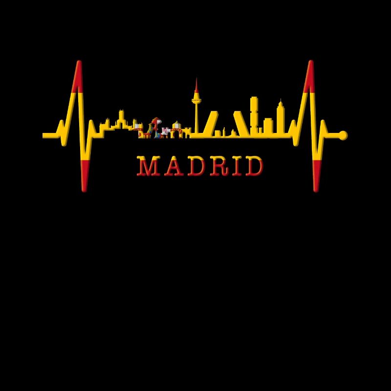 Madrid Skyline Heartbeat Spain Silhouette Pulse