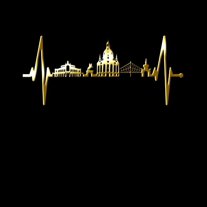 Dresden Skyline Herzschlag Dresdner Herz Liebe Fan