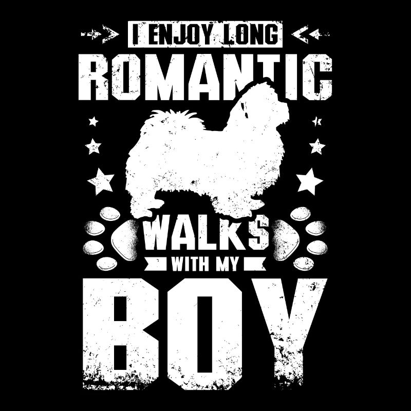 I enjoy long romantic walks with my pekingese boy
