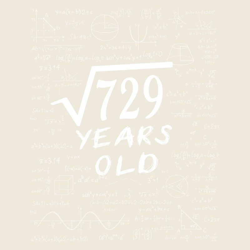 27e Anniversaire 27 ans Racine carrée de 729 math