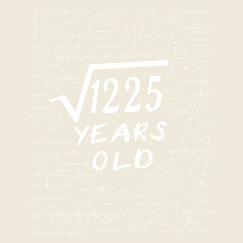 35e Anniversaire 35 ans Racine carrée de 1225 math