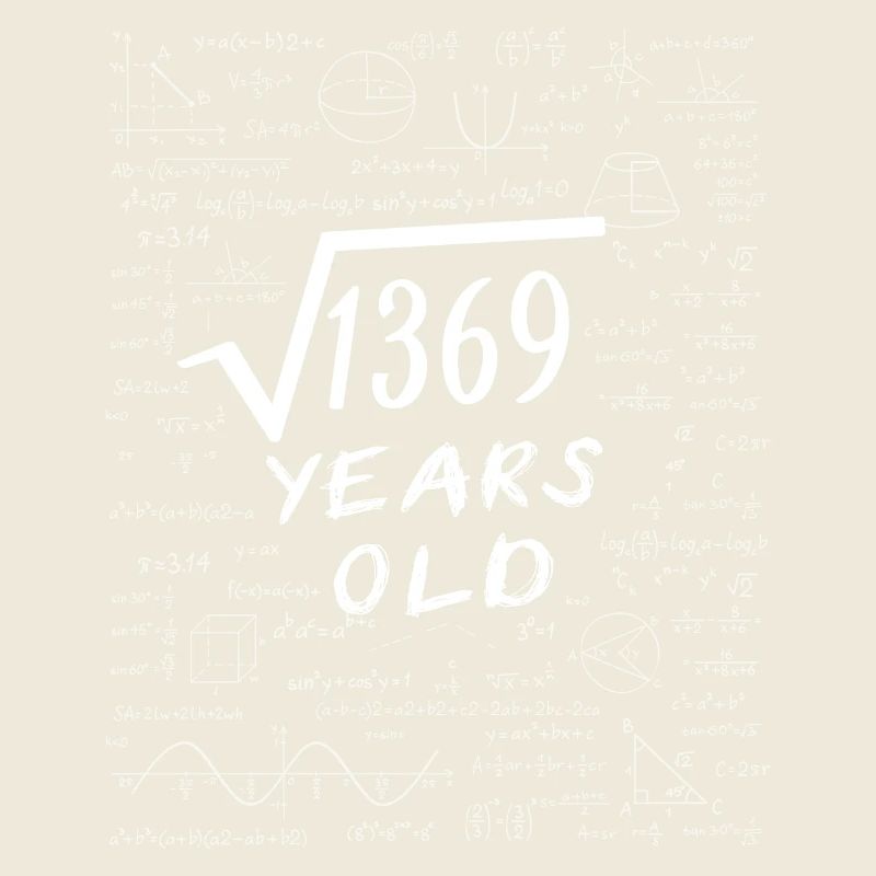 37e Anniversaire 37 ans Racine carrée de 1369 math