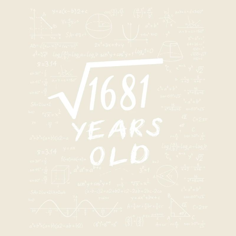 41e Anniversaire 41 ans Racine carrée de 1681 math