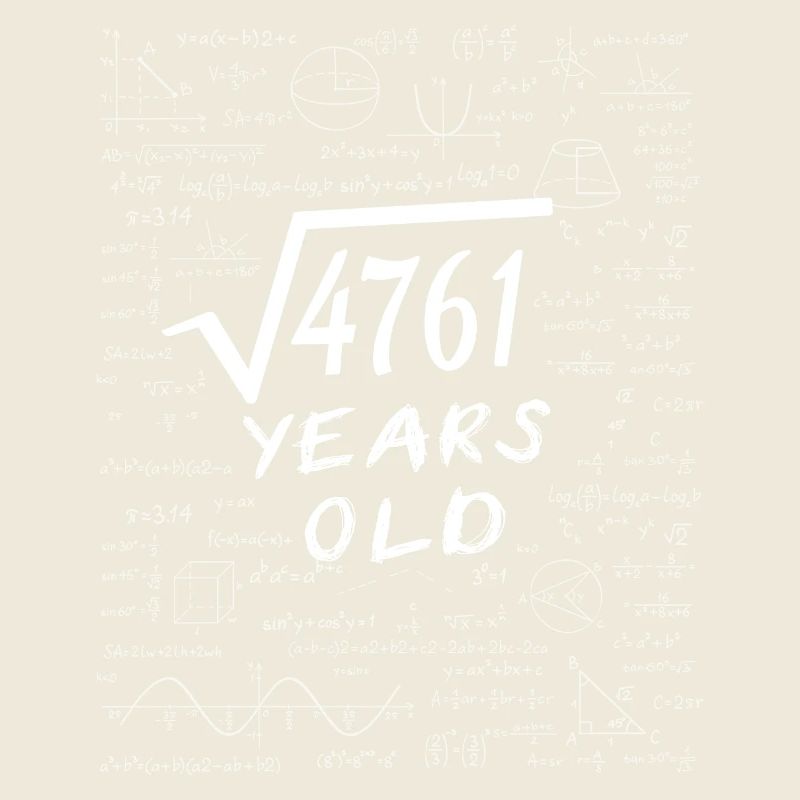 69th Birthday 69 years Square root of 4761 math