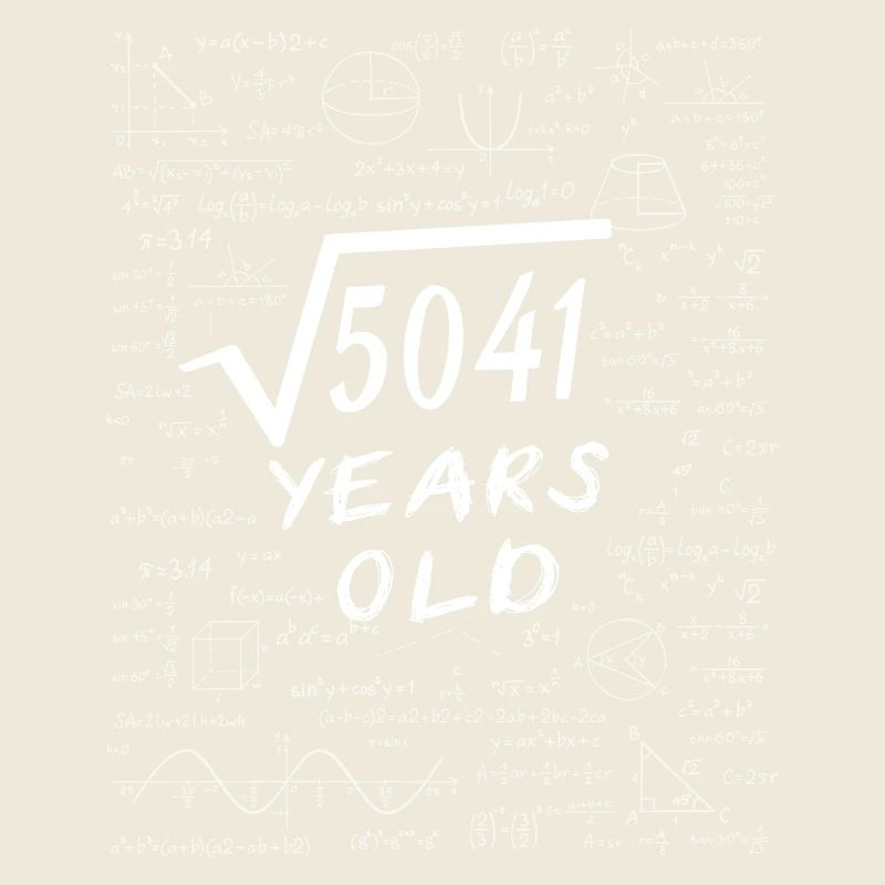 71e Anniversaire 71 ans Racine carrée de 5041 math