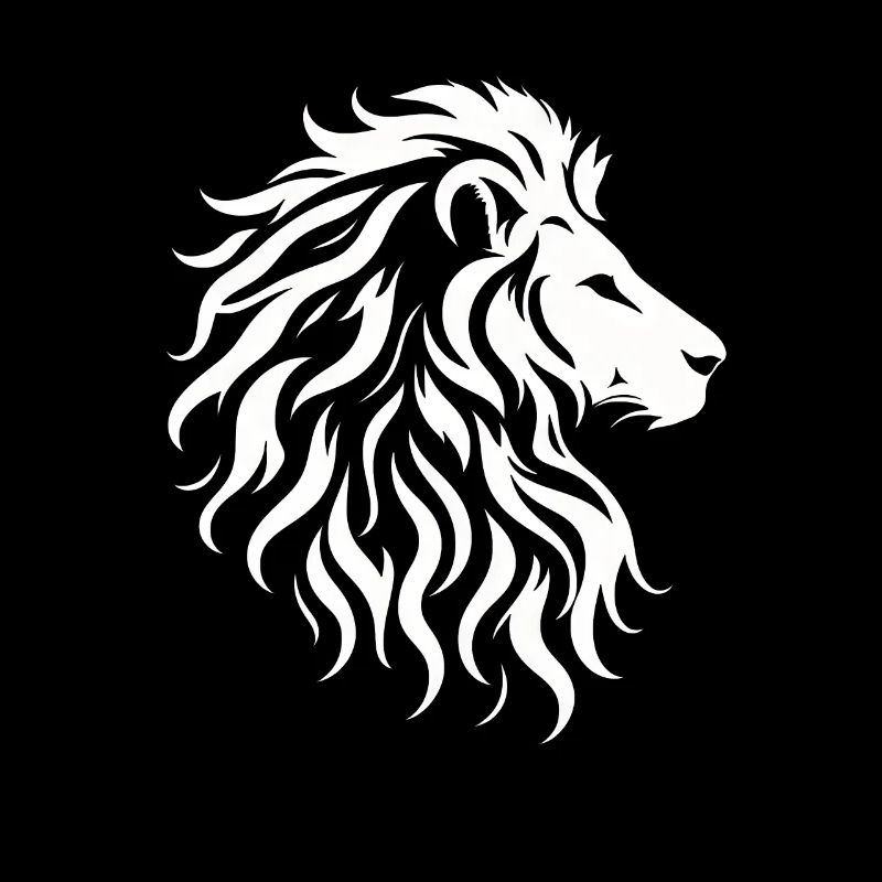 Silhouette majestueuse de tête de lion
