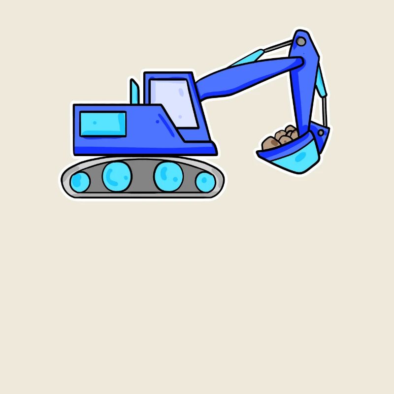 Bagger Baustelle Baggerfahrer Blau