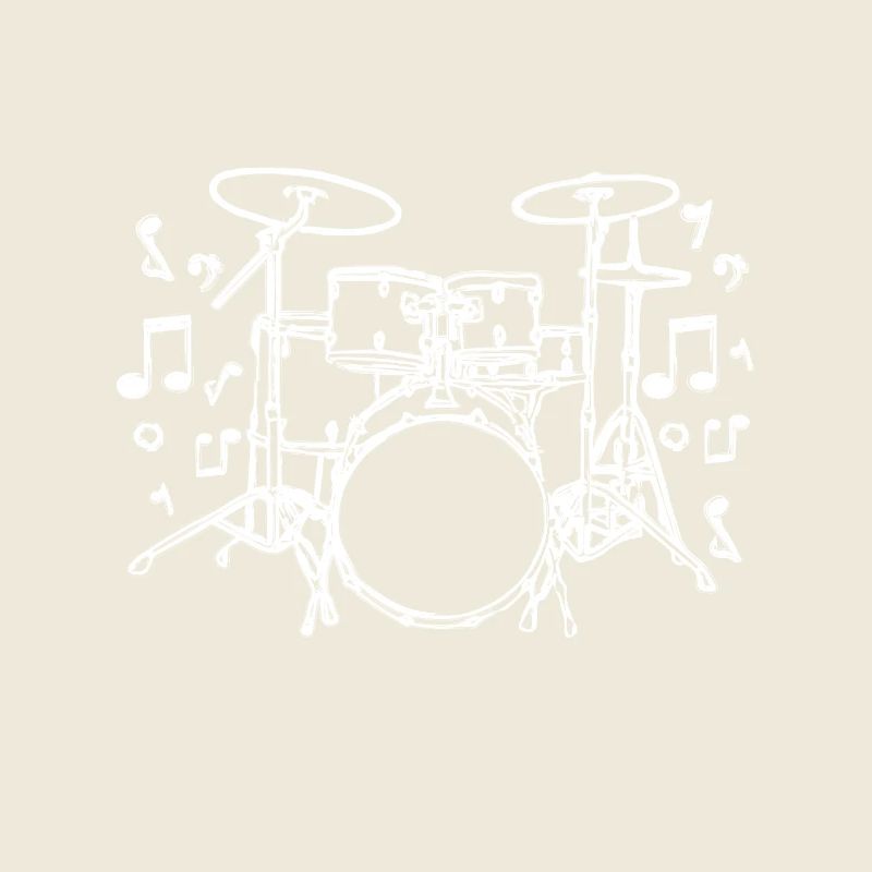 Drawn painted drum set