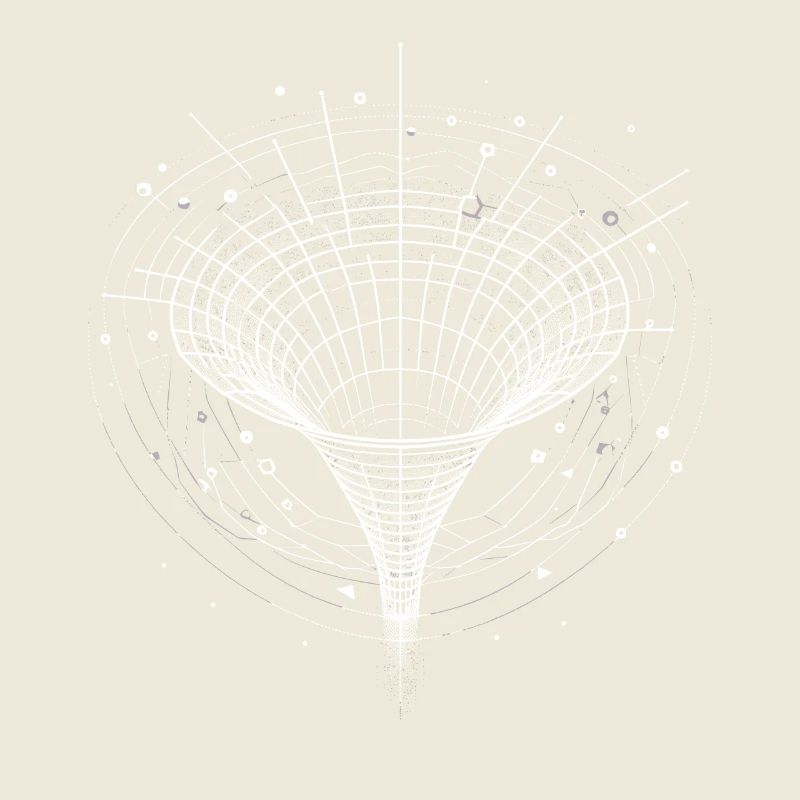 Entonnoir de trou noir dans l’espace