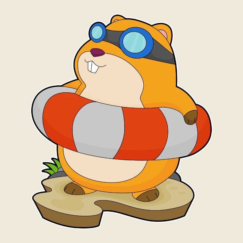Natation de hamsters dans l’anneau d’été