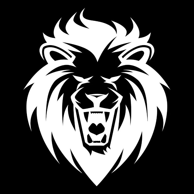 Roaring Lion Head Tattoo Style Elegant Mane