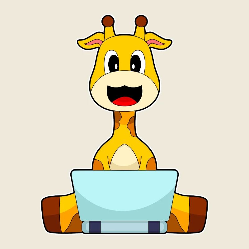 Ordinateur portable girafe