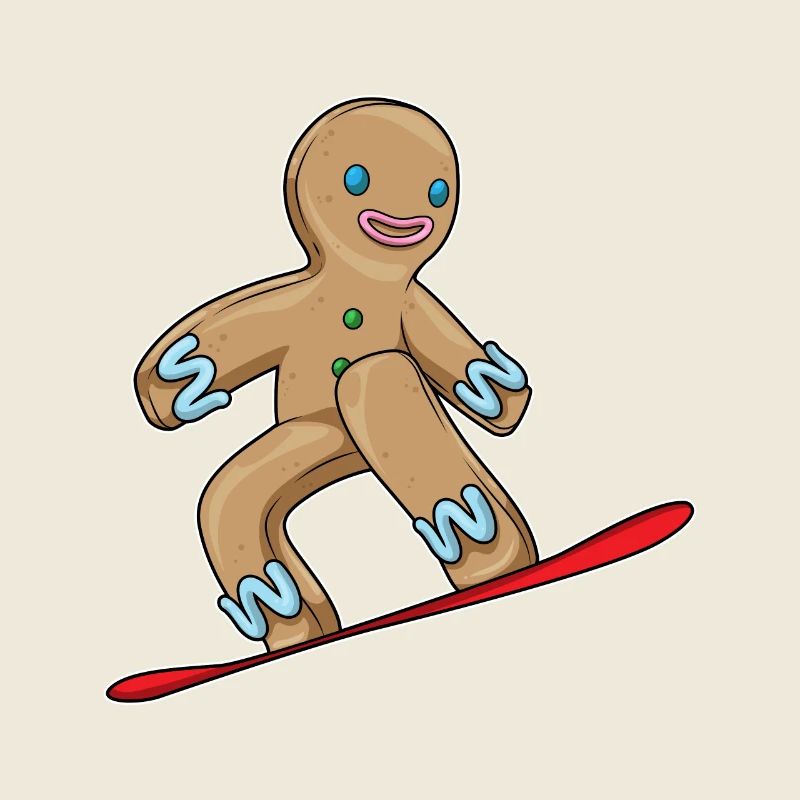 Snowboard de Noël Gingerbread Man