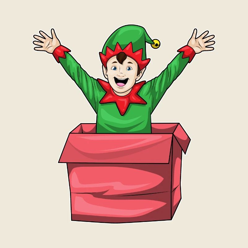 Elf Weihnachten Karton