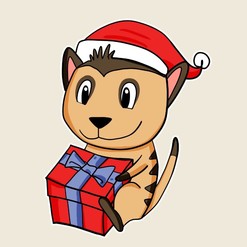 Erdmännchen mit Weihnachtsmütze - Weihnachten