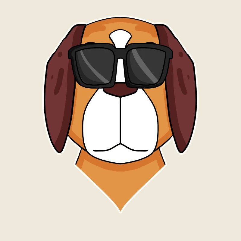 Bernhardiner Hund mit Brille - cooler Hund