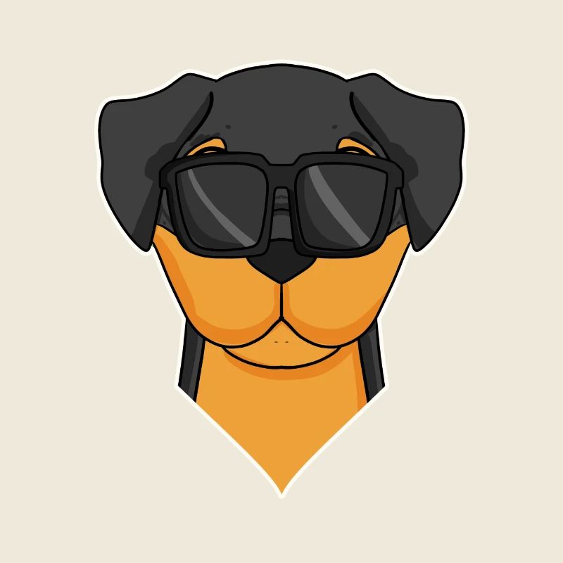 Rottweiler dog with glasses - cool dog