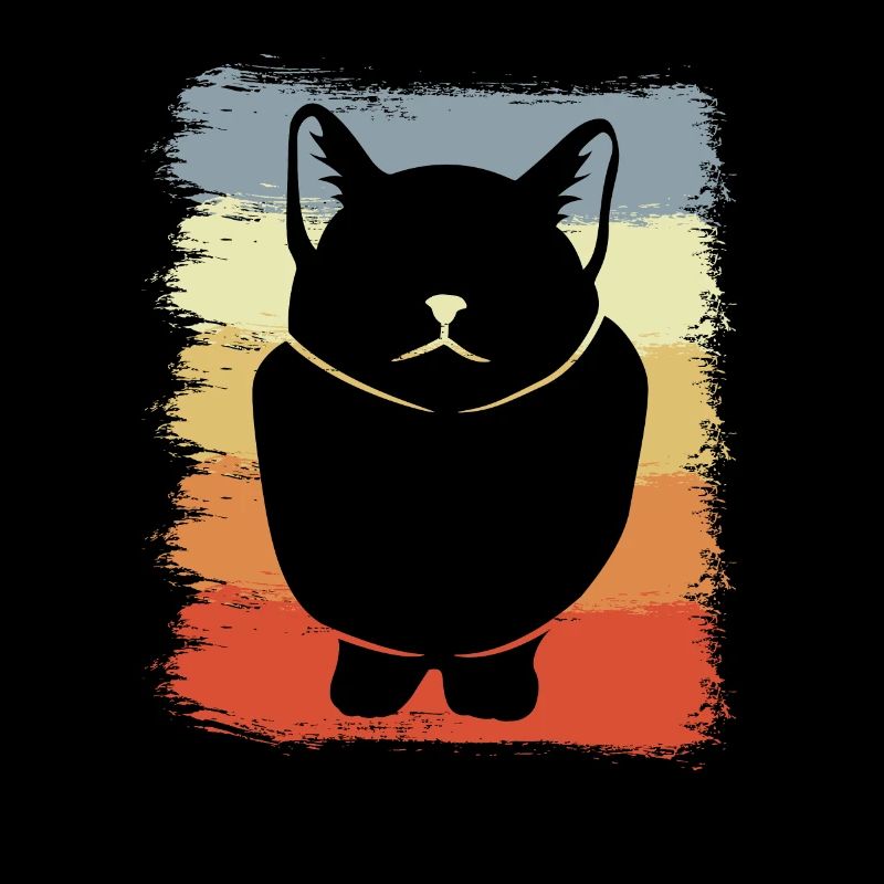Cat Drawing Vintage Look
